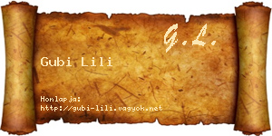 Gubi Lili névjegykártya